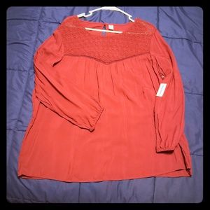 Wine colored top, size XL. NWT!